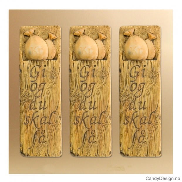 Kjærlighetsord magnet i trefarge - Gi og du skal få