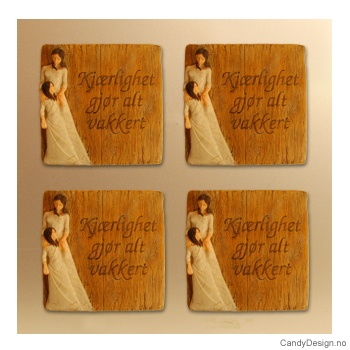 Magnetplate med kjærlighetstekst - Kjærlighet gjør alt vakkert (mor/datter)