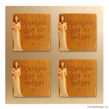 Magnetplate med kjærlighetstekst - Kjærlighet gjør alt vakkert (m/rose)