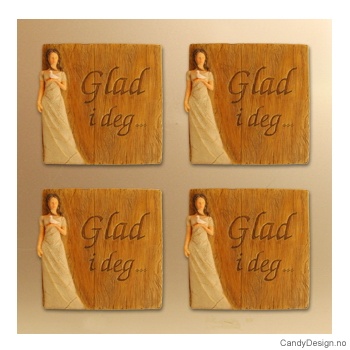 Magnetplate med kjærlighetstekst - Glad i deg ... (m/due)