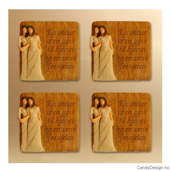 Magnetplate med kjærlighetstekst - En søster er en gave til hjertet og en venn for sjelen  (søstre)