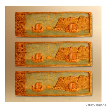 Vikingskip utenfor Nordkapp vikingmagnet