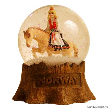 Snowglobe Jente på hest