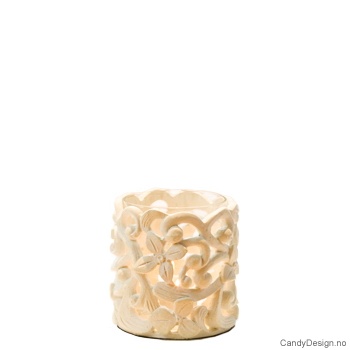 Liten stormlykt dypt mønster blomster