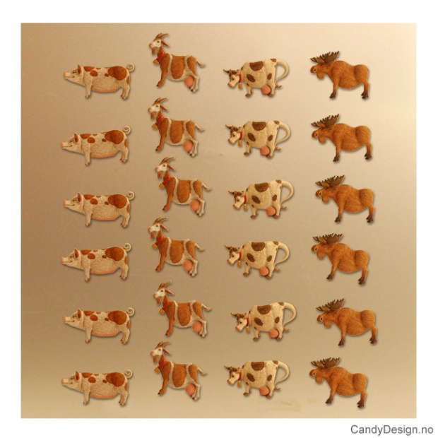 Suvenirmagnet dyrefigurer