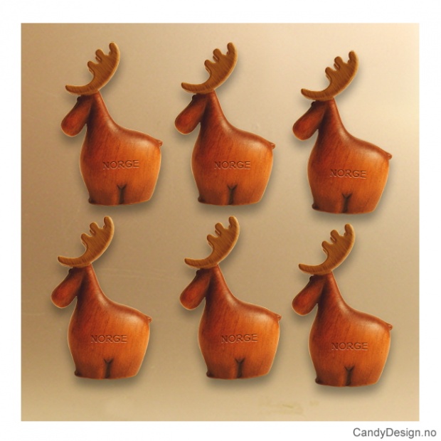 Reinsdyr suvenir figur med magnet og tekst NORGE