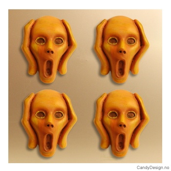 Skrik suvenir hode med magnet etter Edvard Munch