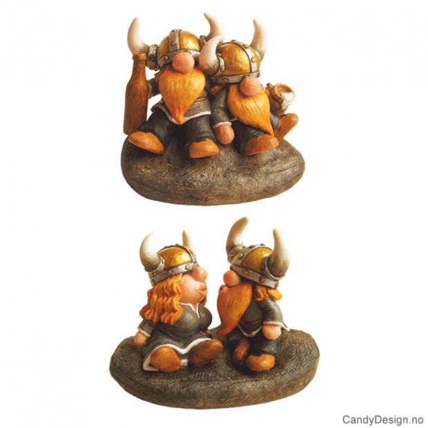 To vikinger sittende på en stein