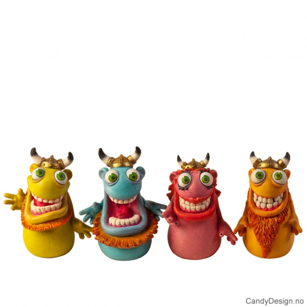 Karikerte vikingfigurer