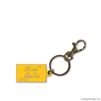 Nøkkelring - Don't forget me i gul løkkeskrift