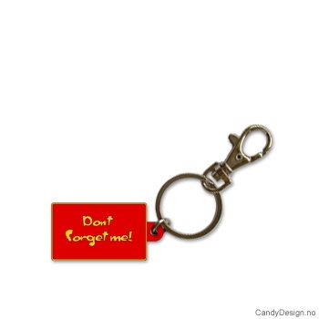 Nøkkelring - Don't forget me i rød 