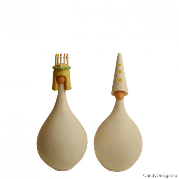 Santa Lucia og stjernegutt figurer medium assortert