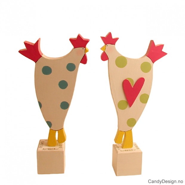 1 Høne liten - assorterte farger blå eller grønn