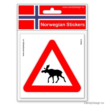 Elgskilt klistremerke