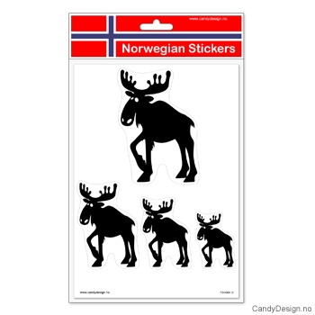 Karikert elg klistremerker