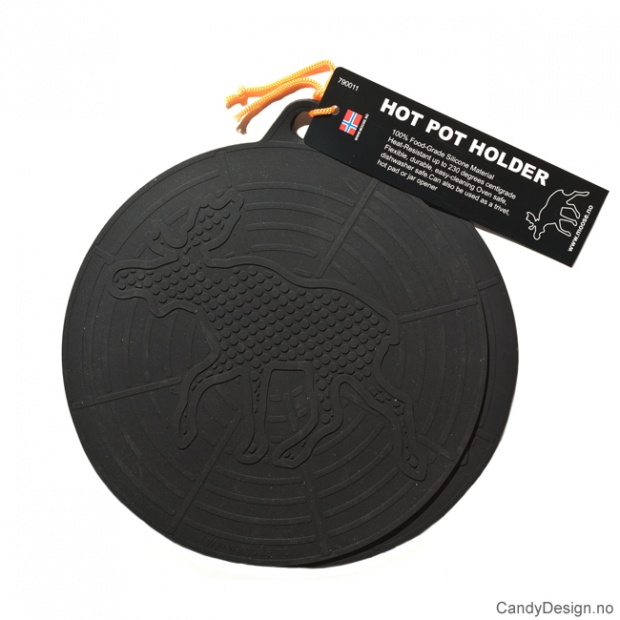 Grytelapper i silikon med elg