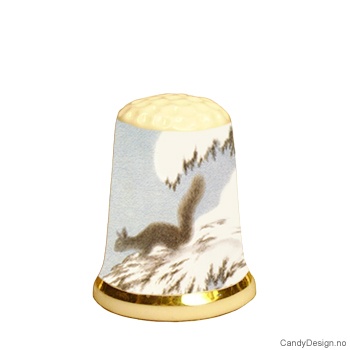 Fingerbøl med ekorn motiv