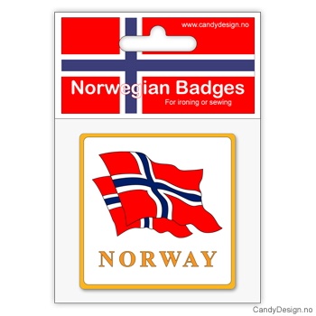 Dobbelflagg - rundt suvenir jakkemerke