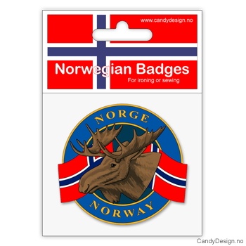 Elg - rundt suvenir jakkemerke