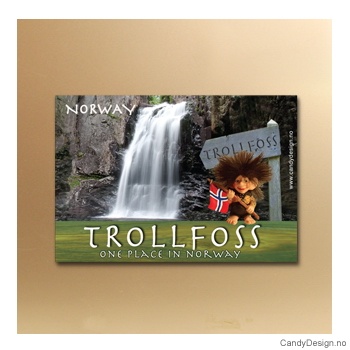 Trollfoss suvenir metallmagnet