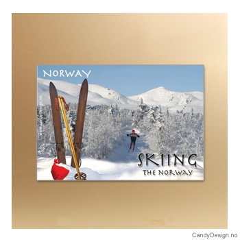 Skiing in Norway relieff suvenir magnet