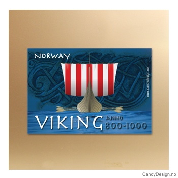 Vikingeskip forfra relieff suvenir magnet