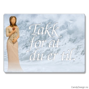 Metallmagneter med kvinnefigurer og tekst - Takk for at du er til.