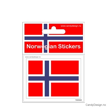Suvenir klistremerke med det Norske flagg