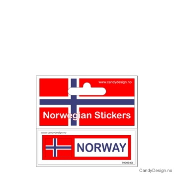 Suvenir klistremerke med det Norske flagg