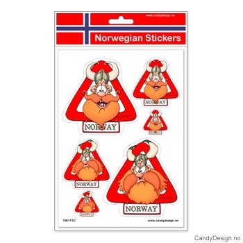 Klistremerke - Viking i skilt - sett