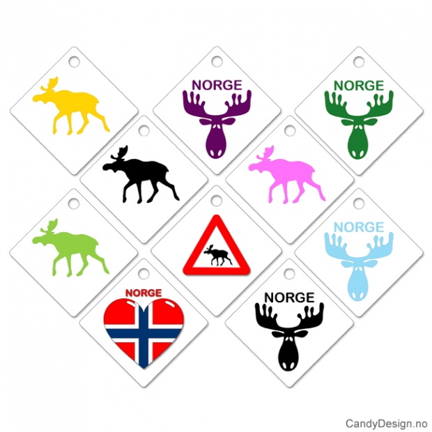 Hengende firkantede reflekser - assorterte