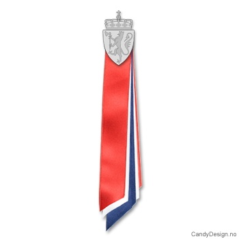 17. Mai Sløyfer ensfarget korte - Riksvåpen