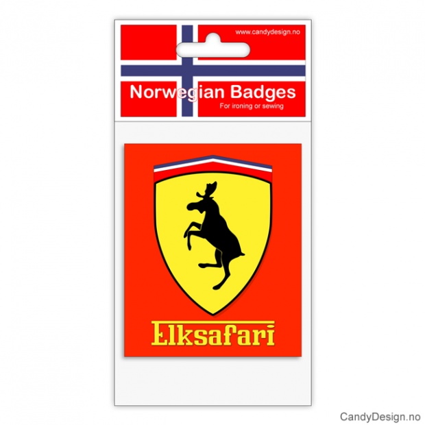 Broderte suvenir jakkemerke med elg