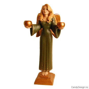 Englelysestake for to lys - Grønn